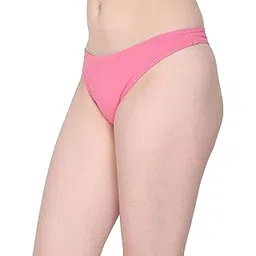 glus Women Cotton No Show Women Thong Panties for Everyday Wearing Solution of Panty Lines Under Fitted Outfits, Color- Pink-picture-22