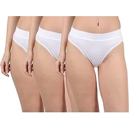glus Women Cotton Thick Elastic Everyday Wearing Panties for Women Combo Pack of 3, Color-White-picture-34