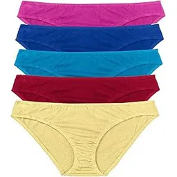 glus Women Girls Pure Cotton Pop Colours Full Coverage Mid Waist Inner Elastic Everyday Day Wearing Assorted Bikini Panties,Panties for Women Pack of 5-picture-11