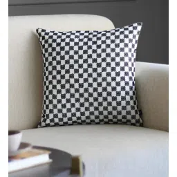 Black Geometric Poly Cotton 16 x 16 Inches Cushion Cover by GM Fabrics-picture-12