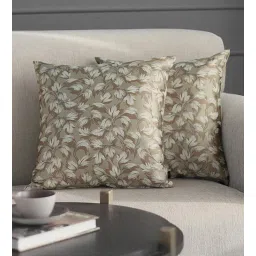 gm fabrics Gold Floral Poly Viscose 16 x 16 Inches Cushion Covers (Set of 2)-picture-28