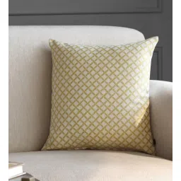 Yellow Geometric Poly Cotton 16 x 16 Inches Cushion Cover by GM Fabrics-picture-15