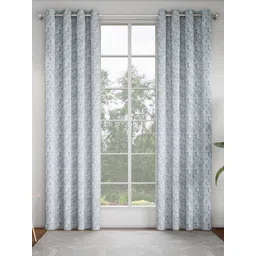 GM Blue & White Set of 2 Floral Room Darkening Door Curtain-picture-22