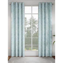 GM Blue & White Set of 2 Room Darkening Door Curtain-picture-26