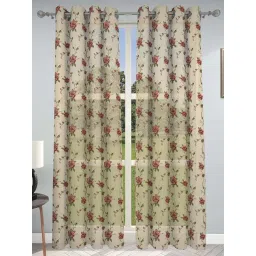 GM Indulgence Brown & Red Polyester 7 Ft. Single Door Sheer Curtain-picture-14