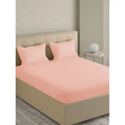 GM Rose Solid 300 TC Cotton King Bedsheet with 2 Pillow Covers-picture-33