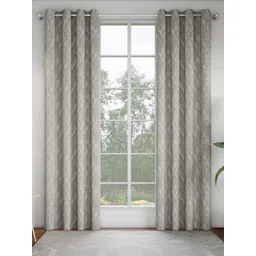 GM Silver-Toned Set of 2 Geometric Room Darkening Door Curtain-picture-13