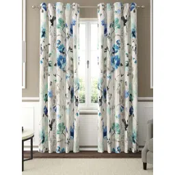 GM White & Blue Polyester Curtain - Set of 2-picture-31
