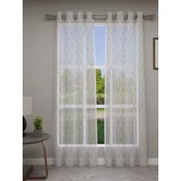 GM White & Blue Polyester Curtain - Set of 2-picture-10