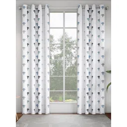 GM White & Blue Set of 2 Ethnic Motifs Room Darkening Door Curtain-picture-14