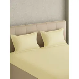 GM Yellow 300 TC Cotton King Bedsheet with 2 Pillow Covers image 3