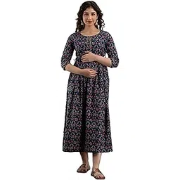 gm sara Women's Cotton All Over Print Maxi Maternity Gown-picture-49