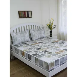 GMF Grey Cotton 180 TC Bed Sheet Set-picture-22