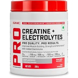 GNC Creatine+ Electrolytes | 3g Creatine Monohydrate + Sodium, Potassium, Calcium, Magnesium | Boosts Muscle Growth, Hydration, Energy & Recovery | Zero Sugar | 100% Veg | 250g | Unflavoured-picture-12