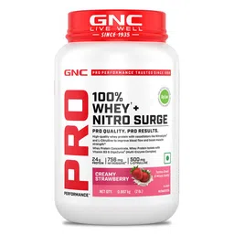 GNC Pro Performance 100% Whey + Nitro Surge, 2 lb Creamy Strawberry-picture-25