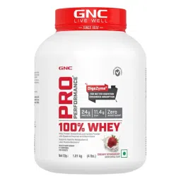 GNC Pro Performance 100% Whey Protein Creamy Strawberry Flavoured Post-Workout Powder - 4 lbs-picture-146