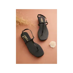 GNIST Black Office Plain Flat Sandal-picture-20