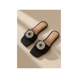 GNIST Embellished Elegant Black Flats-picture-28