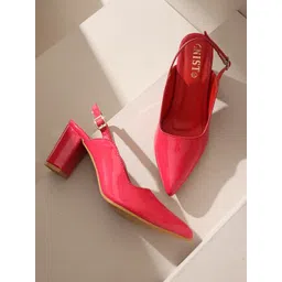 GNIST Pointed Toe Block Heeled Pumps-picture-26