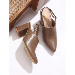 GNIST Women Pointed Toe Block Heel Mules-picture-14