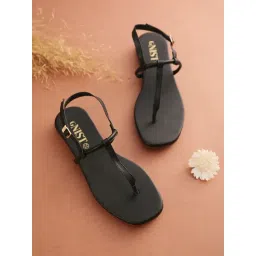 GNIST Women's Black Back Strap Sandals-picture-18