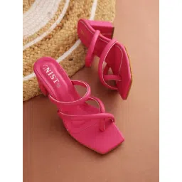 GNIST Women's Hot Pink Toe Ring Sandals-picture-13