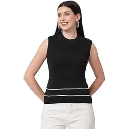 go-4 it Drop Needle Flat Knit Turtle Neck Sleeveless Top-picture-10