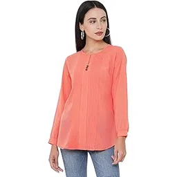 go-4 it Go.4.it Women’s Full Sleeves Georgette Top with Front Pintucks-picture-17