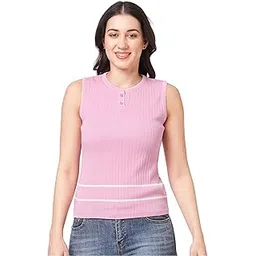 go-4 it Go.4.it Women's Henley Neck Sleeveless Top-picture-15