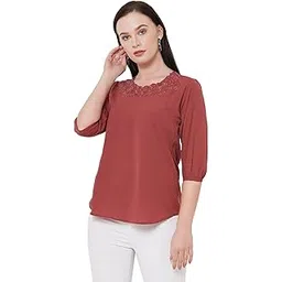 go-4 it Women's Top with Cutwork Embroidery in Neck-picture-37