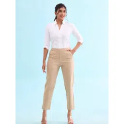 Go Colors! Beige Mid Rise Formal Trousers-picture-44