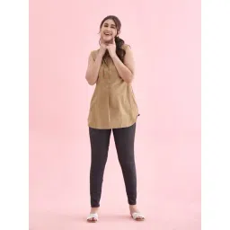 go colors! Go Colors Cotton Stretch Denim Ankle Length Leggings For Women | Breathable, Mid Rise, Black-picture-21