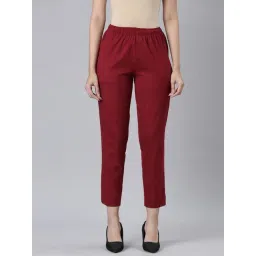 go colors! Go Colors Light Maroon Solid Trousers-picture-35