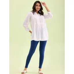 Go Colors! Light Ink Blue Solid Leggings-picture-21