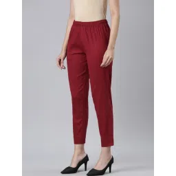 Go Colors! Light Maroon Solid Pants image 4