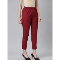 Go Colors! Light Maroon Solid Pants image 3