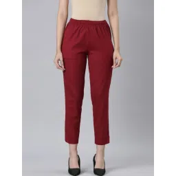 Go Colors! Light Maroon Solid Pants image 1