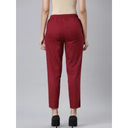 Go Colors! Light Maroon Solid Pants image 2