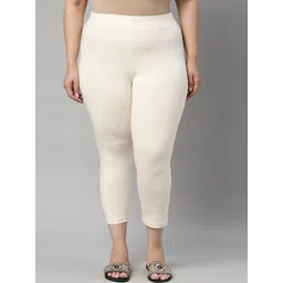 Go Colors Plus Size Mid Rise Slim Fit Ankle Length Leggings-picture-17