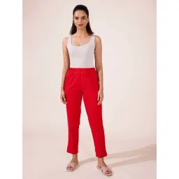Go Colors! Red Cotton Mid Rise Pencil Pants-picture-40