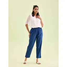 Go Colors! Royal Blue Cotton Pencil Pants-picture-34