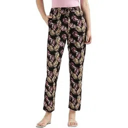 go colors Soft Cotton Lounge Pants Full Length for Women| Breathable, Mid Rise, Black-picture-18
