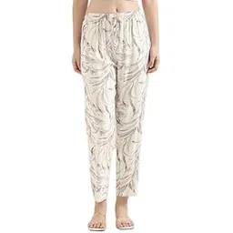 go colors Viscose Lounge Pants Full Length for Women | Breathable, Mid Rise, White-picture-49