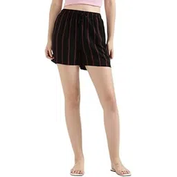go colors Viscose Lounge Shorts Above Knee for Women| Breathable, Mid Rise, Black-picture-25