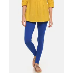 Go Colors Women Blue Solid Ankle-Length Leggings image 1