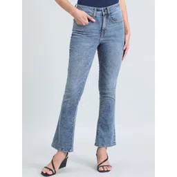 Go Colors Women Mid-Rise Light Fade Bootcut Light Fade Stretchable Jeans-picture-13