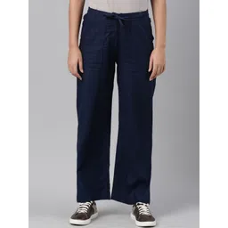 Go Colors Women Mid-Rise Linen Trousers-picture-19