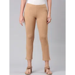 Go Colors Women Mid-Rise Slim Fit Cropped Cigarette Trousers-picture-21