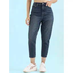 Go Colors Women Mom Fit Mid-Rise Light Fade Cotton Jeans-picture-42