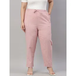 Go Colors Women Pink Printed Tapered Fit Trousers-image-11